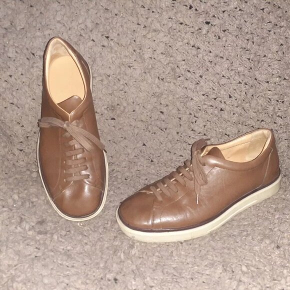 BALLY-Levico-Italian Brown Leather Sneakers-Size 5 UK-6 US Men-8 Women-Excellent - Picture 1 of 7